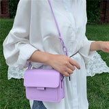 Women's Small Crossbody Bag Lightweight PU Leather Messenger Bag Flap Handbag