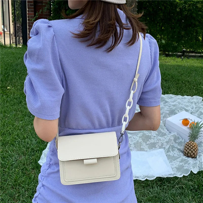 Women's Small Crossbody Bag Lightweight PU Leather Messenger Bag Flap Handbag