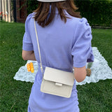 Women's Small Crossbody Bag Lightweight PU Leather Messenger Bag Flap Handbag