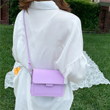 Women's Small Crossbody Bag Lightweight PU Leather Messenger Bag Flap Handbag