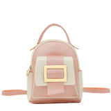 Women's Solid Leather Backpack Shoulder Bag small Backpacks For Girls
