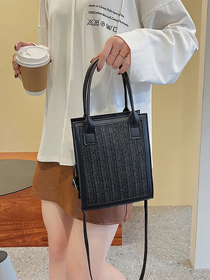 Women's Straw Bag Top Handle Shoulder Crossbody Handbag