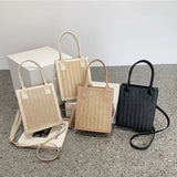 Women's Straw Bag Top Handle Shoulder Crossbody Handbag