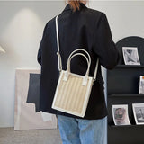 Women's Straw Bag Top Handle Shoulder Crossbody Handbag
