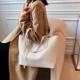 Women's Striped Tote Shoulder Bag Large Capacity Handbag