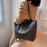 Women's Striped Tote Shoulder Bag Large Capacity Handbag