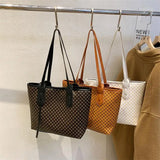 Women's Striped Tote Shoulder Bag Large Capacity Handbag