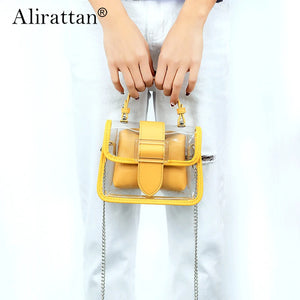 Women's Transparent Jelly Bag Stylish Splicing Candy Handbag