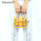 Women's Transparent Jelly Bag Stylish Splicing Candy Handbag