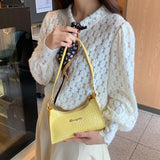 Women's Underarm Bag Small PU Leather Shoulder Bag Female Zipper Handbags