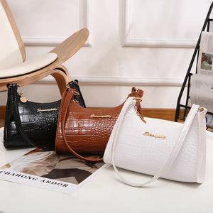 Women's Underarm Bag Small PU Leather Shoulder Bag Female Zipper Handbags