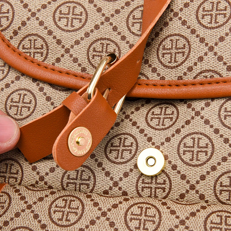 Women's Vintage Graphics Backpack PU Leather Schoolbag