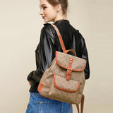 Women's Vintage Graphics Backpack PU Leather Schoolbag