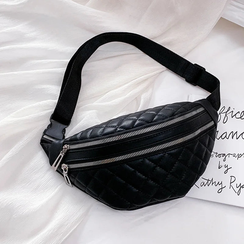 Women's Waist Bag Chest Bag PU Leather Waterproof Fanny Pack