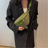 Corduroy Waist Bag Small Belt Bags Shoulder Crossbody Chest Bag