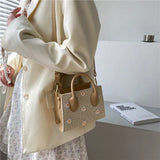 Woven Daisy Embroidery Shoulder Bag