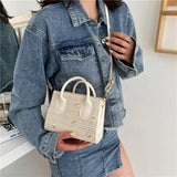 Woven Daisy Embroidery Shoulder Bag