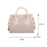 Woven Daisy Embroidery Shoulder Bag