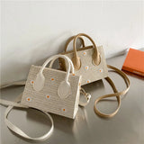 Woven Daisy Embroidery Shoulder Bag