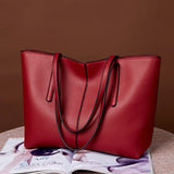 Women's PU Leather Shoulder Bags Big Capacity Messenger Bags Casual Handbags