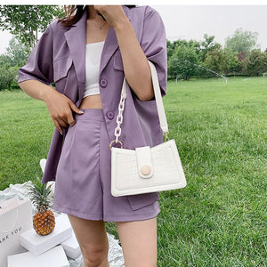 Women's Stone Pattern Shoulder Bag Armpit Clutch Bag