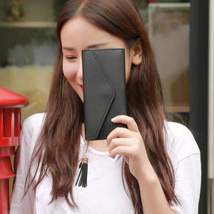 Heart-shaped Pendant Wallets Purses Clutch Wallet Soft PU Leather