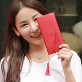 Heart-shaped Pendant Wallets Purses Clutch Wallet Soft PU Leather