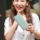 Heart-shaped Pendant Wallets Purses Clutch Wallet Soft PU Leather