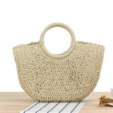 Hand-woven Straw Bag Casual Summer Tote Beach Bag IL00594