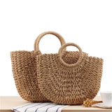 Hand-woven Straw Bag Casual Summer Tote Beach Bag IL00594
