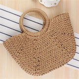 Hand-woven Straw Bag Casual Summer Tote Beach Bag IL00594