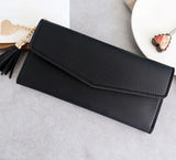 Gray Red Zipper Wallet Clutch Soft PU Leather Money Bag