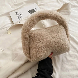 Colorful Plush Handbag Soft Mini Shoulder Totes Bag