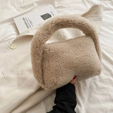 Colorful Plush Handbag Soft Mini Shoulder Totes Bag