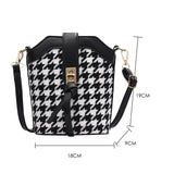 Woolen Splicing Messenger Bag Women PU Casual Bucket Shoulder Pouch