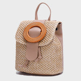 Woven Backpack Straw Women Shoulder Messenger Bag Ladies Schoolbag Handbags