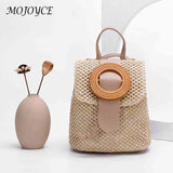 Woven Backpack Straw Shoulder Bag Ladies Schoolbag Handbags for Women Shopping