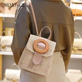 Woven Backpack Straw Shoulder Bag Ladies Schoolbag Handbags for Women Shopping