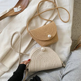 Vintage Straw Women Shoulder Bag Square Summer Beach Handbag Tote Bag
