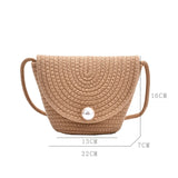 Vintage Straw Women Shoulder Bag Square Summer Beach Handbag Tote Bag