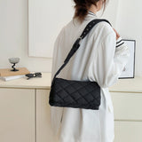 Cotton Padded Shoulder Bag Quilted Shopper Handbag Crossbody Bags