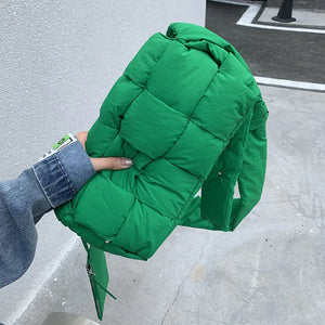 Woven Pillow Bag Tofu Wrapped Sponge Crossbody Casual Shoulder Bag