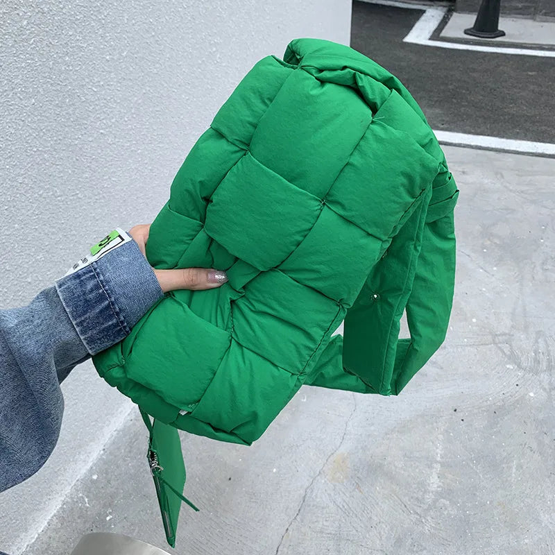 Woven Pillow Bag Tofu Wrapped Sponge Crossbody Casual Shoulder Bag