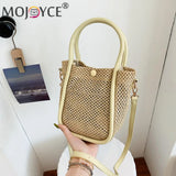 Summer Straw Woven Shoulder Bag Women Weave Clutch Pouch Travel Handbag