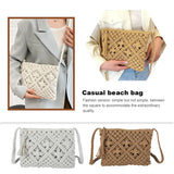 Woven Shoulder Bags Straw Summer Women Weave Clutch Pouch for Traveling