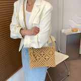 Woven Shoulder Bags Straw Summer Women Weave Clutch Pouch for Traveling