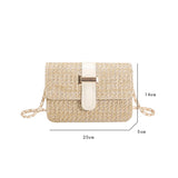 Straw Shoulder Bag for Women Crossbody Messenger Summer Handbag Purse