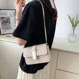Woven Straw Shoulder Bag Female Crossbody Messenger Bags for Women