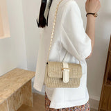 Woven Straw Shoulder Bag Female Crossbody Messenger Bags for Women