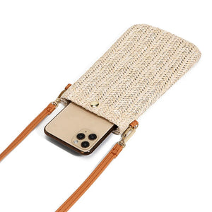 Woven Straw Women Crossbody Messenger Bag Rattan Shoulder Pack